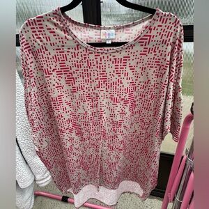 LuLaRoe Womens Pink Geometric Top